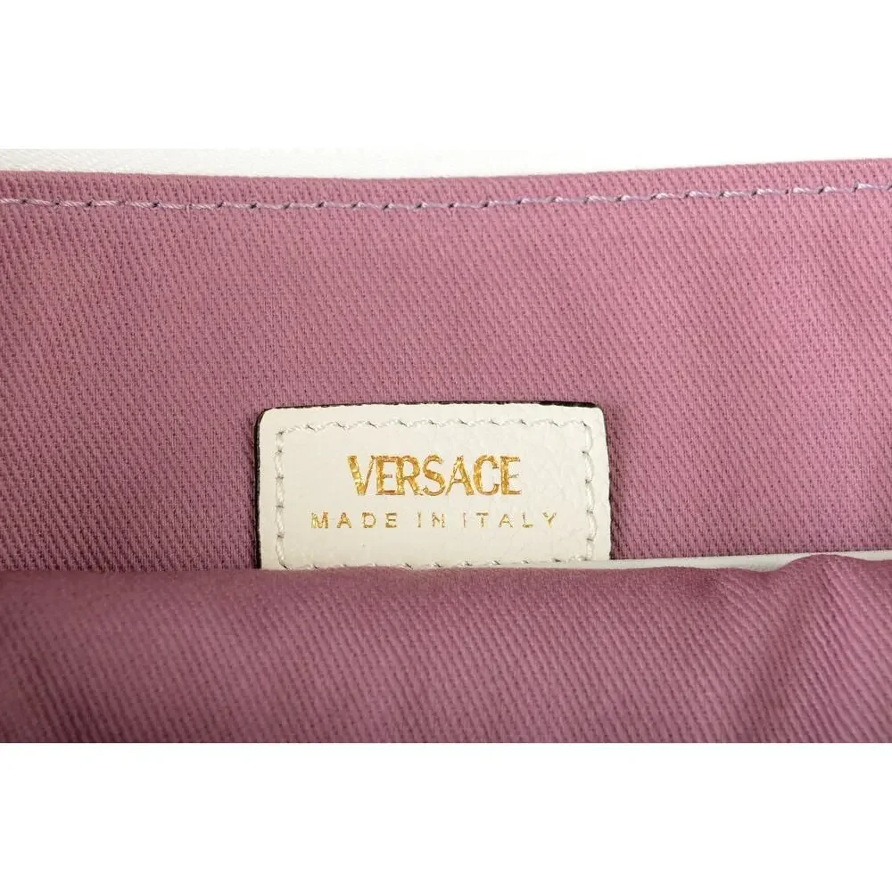 NWT Versace White Gold Medusa Leather Wristlet Clutch Bag 100% Authentic $850 - Picture 4 of 12